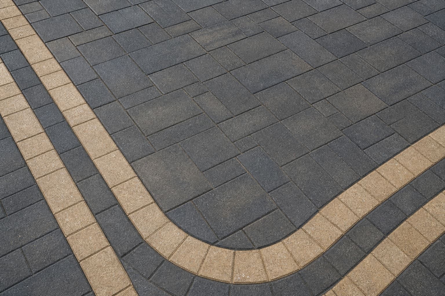 Interlock driveway with border detail