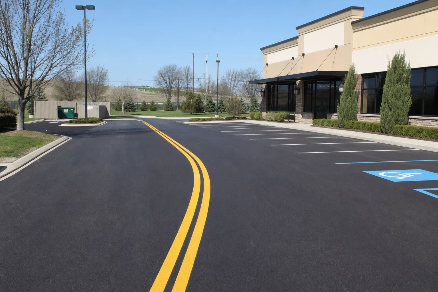 Asphalt parking lot paving